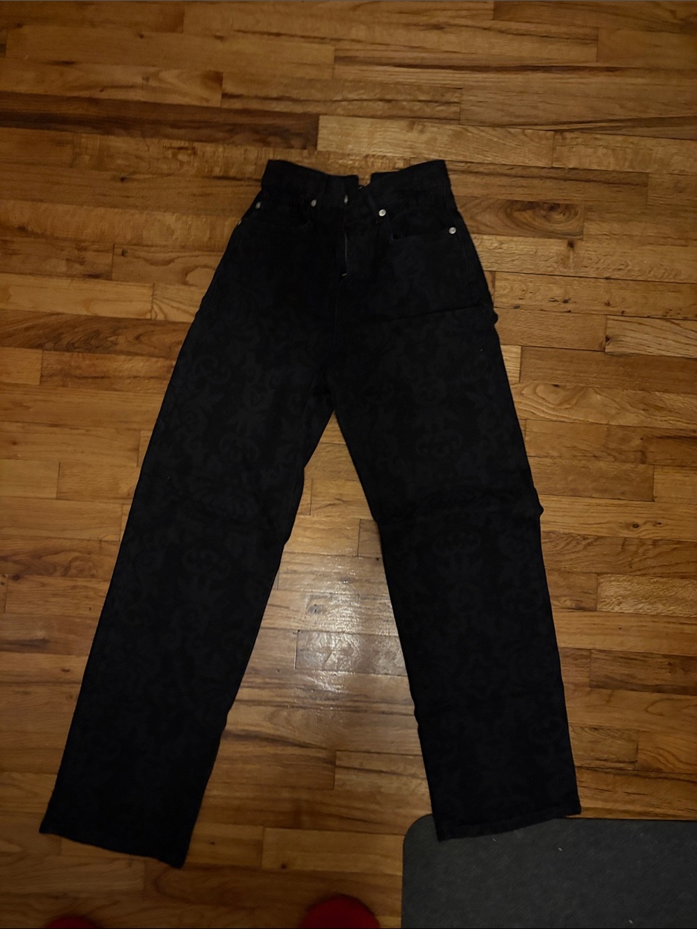 Woman’s Black Patterned Jeans